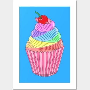 Rainbow cupcake Posters and Art